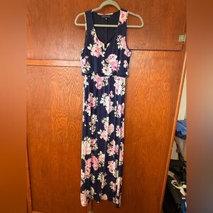 Three Hearts Navy Floral Maxi Dress